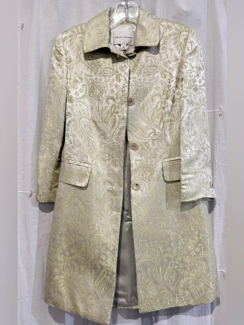 Banana Republic Vintage Ivory/Gold Topper Jacket Size XS - Picture 1 of 11